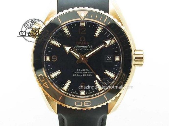 0413 Sustainable Planet Ocean Master Chronometer Chrono SS OM 1:1 Best Edition Black Dial On SS Bracelet A 8179